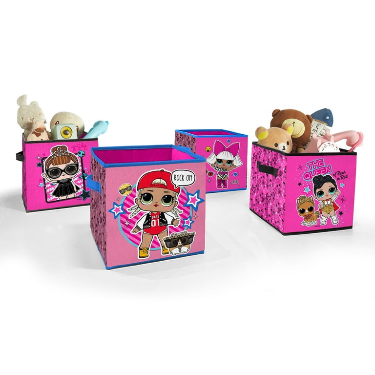 LOL Surprise 2 Piece Light Up Pink Polyester Storage Cubes for Kids