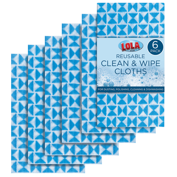 Lola Products Clean N' Wipe Cloth - Comparable To Handi Wipes - 6 Pack