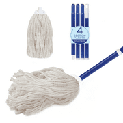 LOLA Cotton Deck Mop W/ 4-Ply High-Quality Yarn, Resin Coated 4-Piece Steel Handle