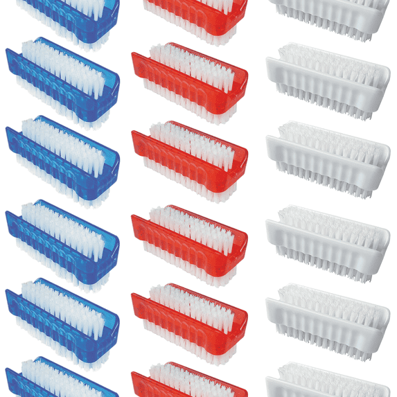 LOLA Hand & Nail Brush, Dual-Purpose, Soft Side & Stiff Side, Block Handle - 144 Pack