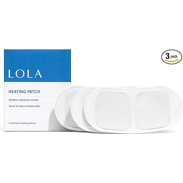 LOLA Heating Patches for Period Cramps (3 Count), Soothing Natural Heat