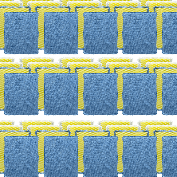 LOLA Microfiber & Nylon Net Sponges, 288 Pack, 144 2 Sided Nylon Net Non Scratch Sponge Pads & 144 w/ Microfiber Cloth One Side & Nylon Net Other Side