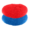 thumbnail image 1 of LOLA Plastic Mesh Scouring Pads - 2 Pack, 3.375" x 1.25", Non-Scratch Dish Scrubbers to Clean, Assorted & Random Colors, Red, Blue or Yellow, 1 of 6