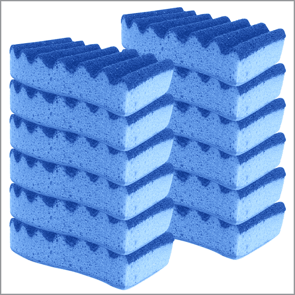 LOLA All Purpose Scrub Sponge, 12 Pack, "Made in USA" Scrub Sponge- Superior Technology, Non-Scratch, Long Lasting - Dishes, Mugs, Non-Stick Cookware