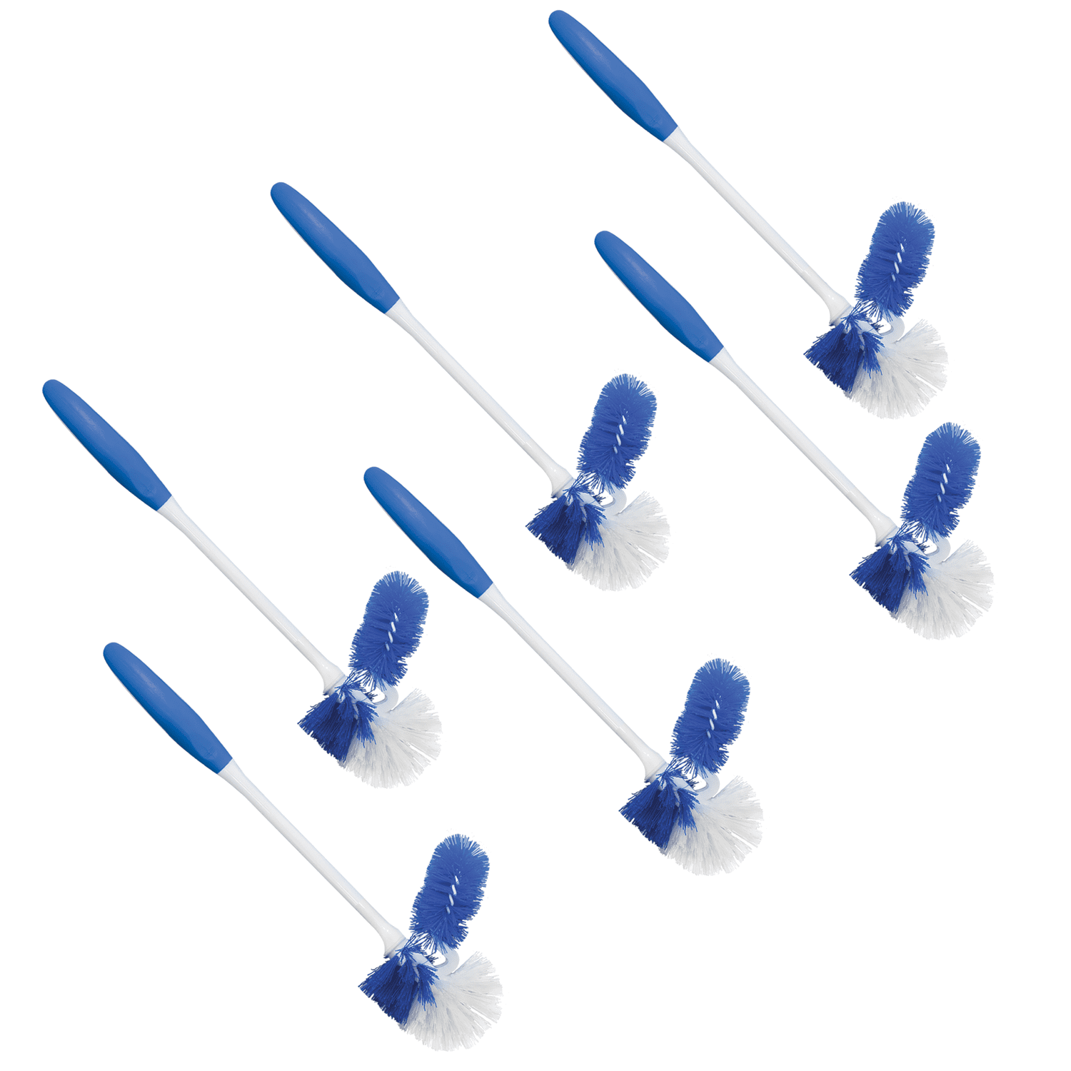 LOLA Classic Toilet Brush w/ Under-The-Rim Scrubber, 6 Pack, Deep Cleans The Entire Toilet Bowl, Non-Slip Handle w/Rubber Comfort Grip