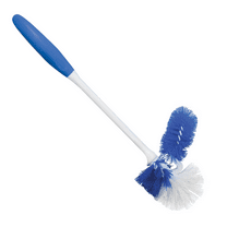 LOLA Pro Euro Bowl Toilet Brush, Under the Rim Angled Scrub W/ Rubber Grip Handle