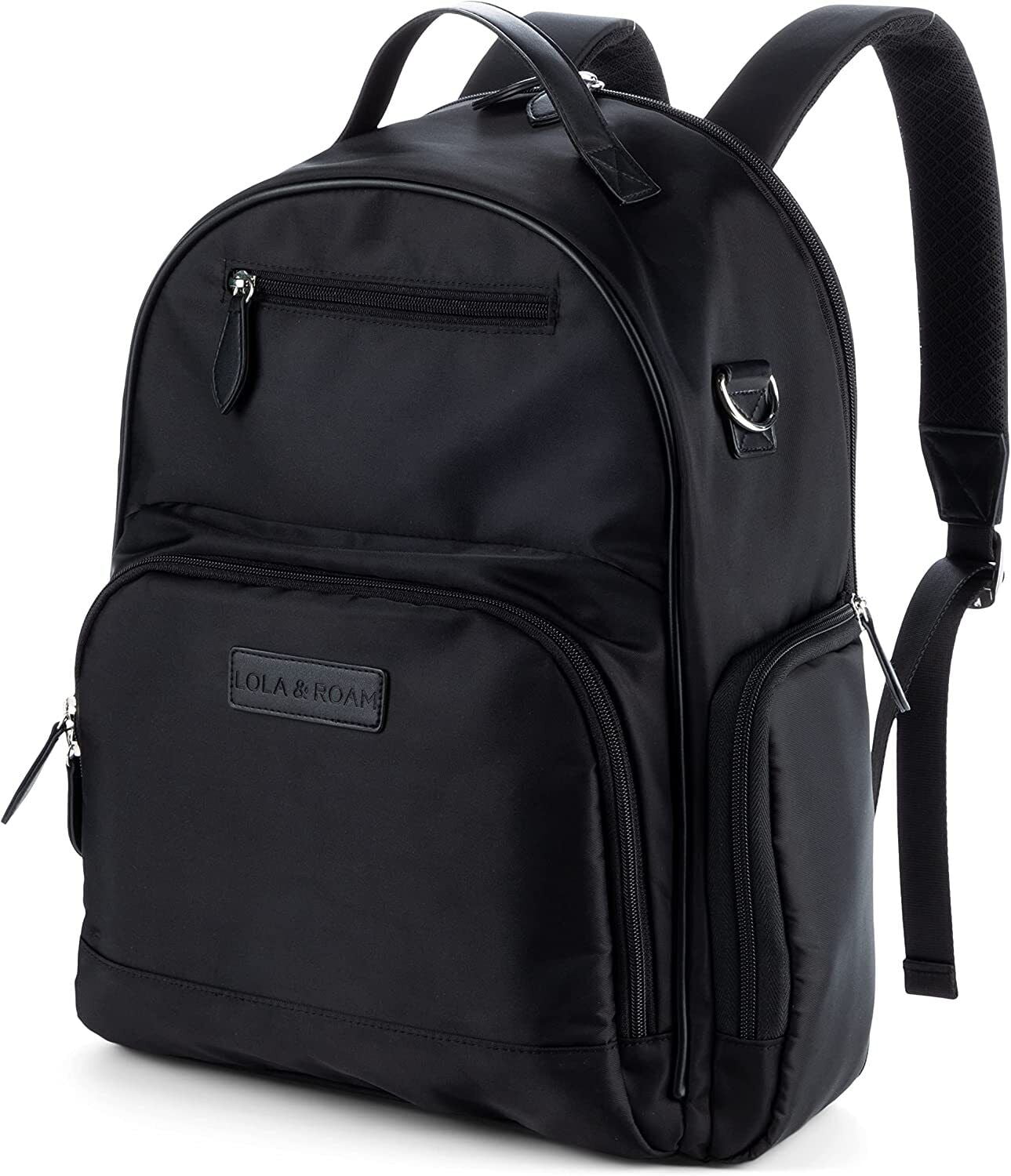 LOLA & ROAM Nylon and Vegan Leather Diaper Bag Backpack with Cooler