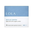 thumbnail image 1 of LOLA Regular Tampons, Organic Cotton, Compact Plastic Applicator, 20 Count, 1 of 7