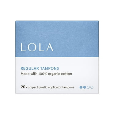 LOLA Regular Tampons, Organic Cotton, Compact Plastic Applicator, 20 Count