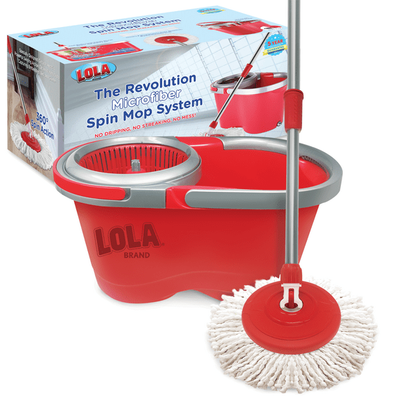 LOLA Revolution Microfiber Spin Mop System, Reusable & Machine Washable - 1 Pack