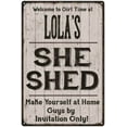 thumbnail image 1 of LOLA'S She Shed Sign Lady Cave Gift 8x12 Metal Sign 208120082361, 1 of 1
