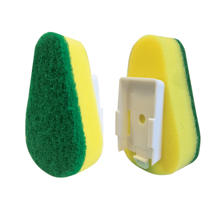 Lola Soap Dispensing Dish Wand w/ 7 Super Absorbent Sponge Head, Reusable, Size: Large, Green