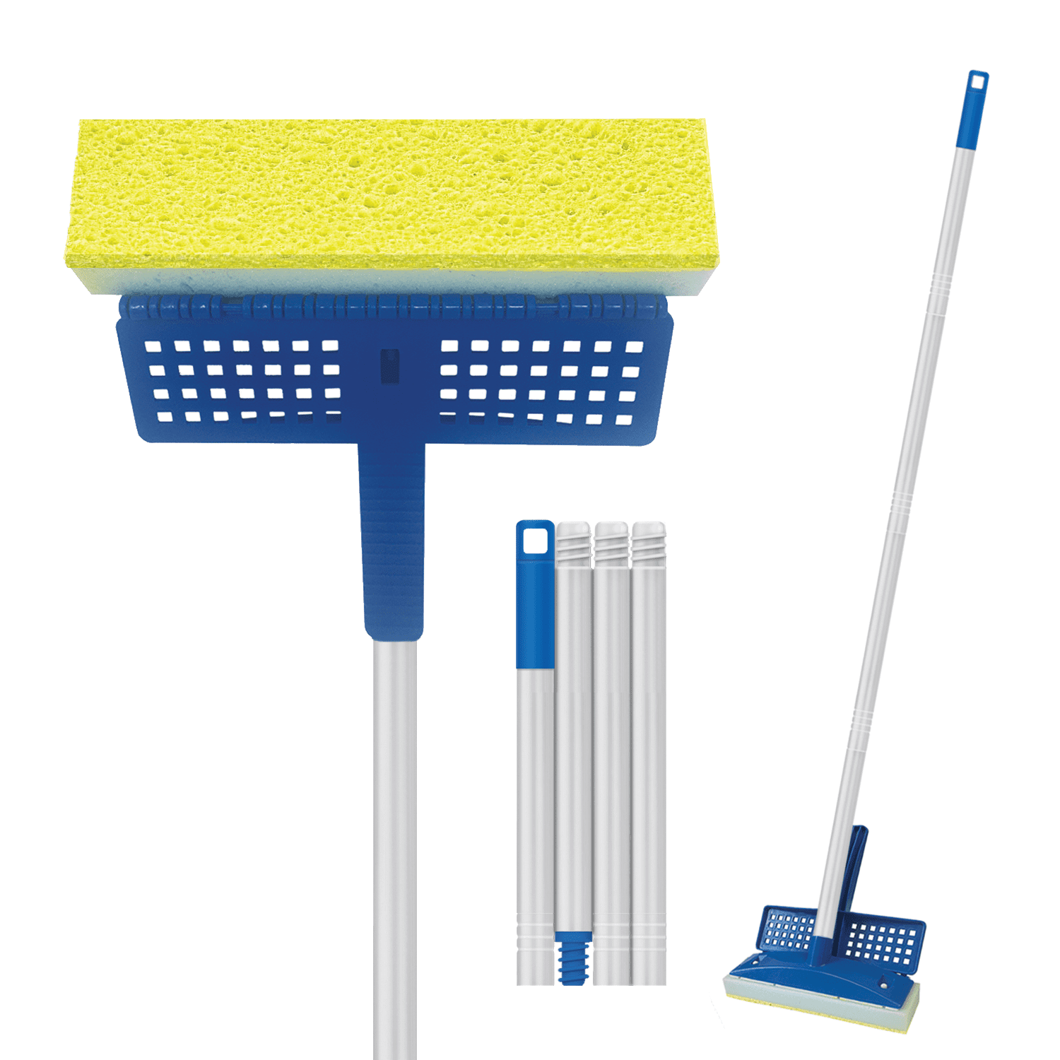 Lola Products LOLA Squeeze Sponge Mop w/ Poly Foam & a Natural Cellulose Layer, Absorbs and Wicks Moisture, Hard Surface Cleaner, Refillable, 9” Wide Head