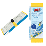 LOLA SqueezeMatic Butterfly Sponge Mop Refill, 9" Wide Super Absorbent Head - 1 CT