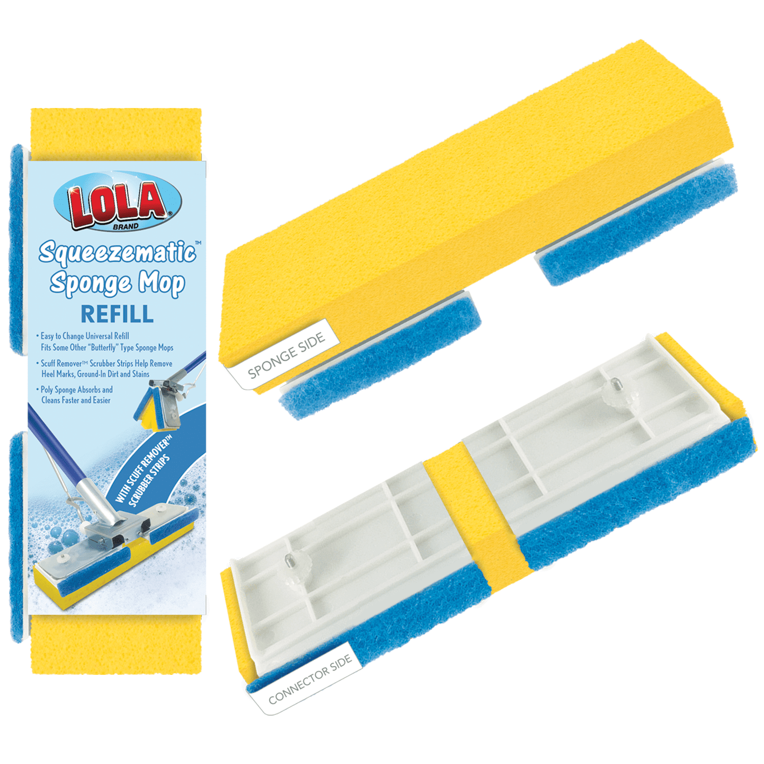  MOTIVE LIFE Sponge Roller Mop Head Refills,Pack of 3 Absorbent  Sponge Pads Replacement,38cm(15)-Yellow : Health & Household