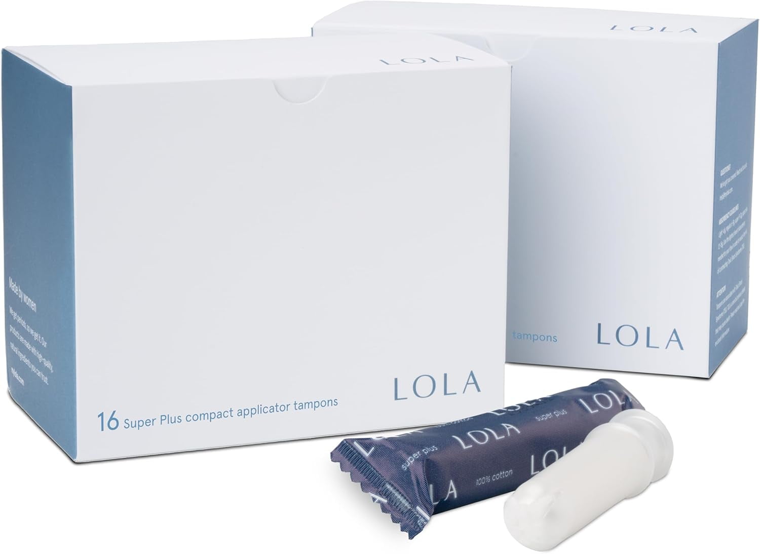 LOLA Super Plus Organic Tampons - 32 Count, Unscented, FSA/HSA Approved