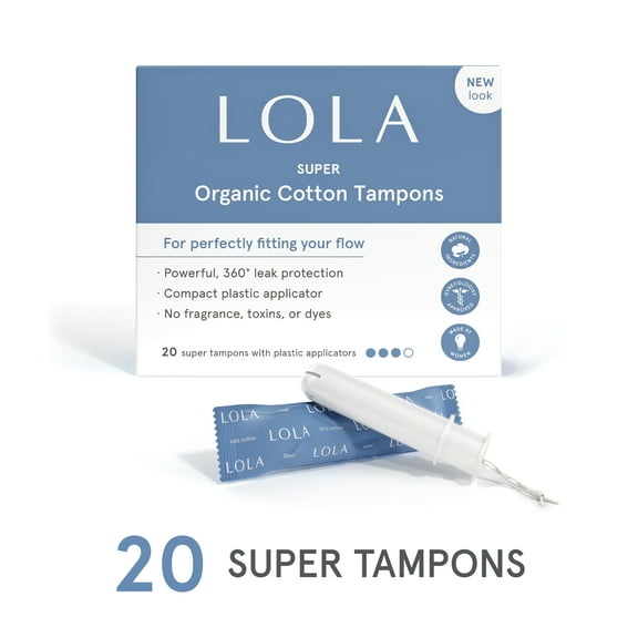 LOLA Super Tampons, Compact Plastic Applicator, 20 Ct