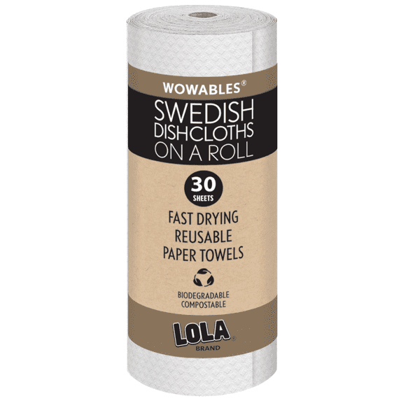LOLA Swedish Dishcloths - 30 Pk, Eco-Friendly Sponge Cloths, Reusable Paper Towels, Made in Germany