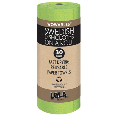 LOLA Swedish Dishcloths - 30 Pk, Eco-Friendly Sponge Cloths, Reusable Paper Towels, Made in Germany