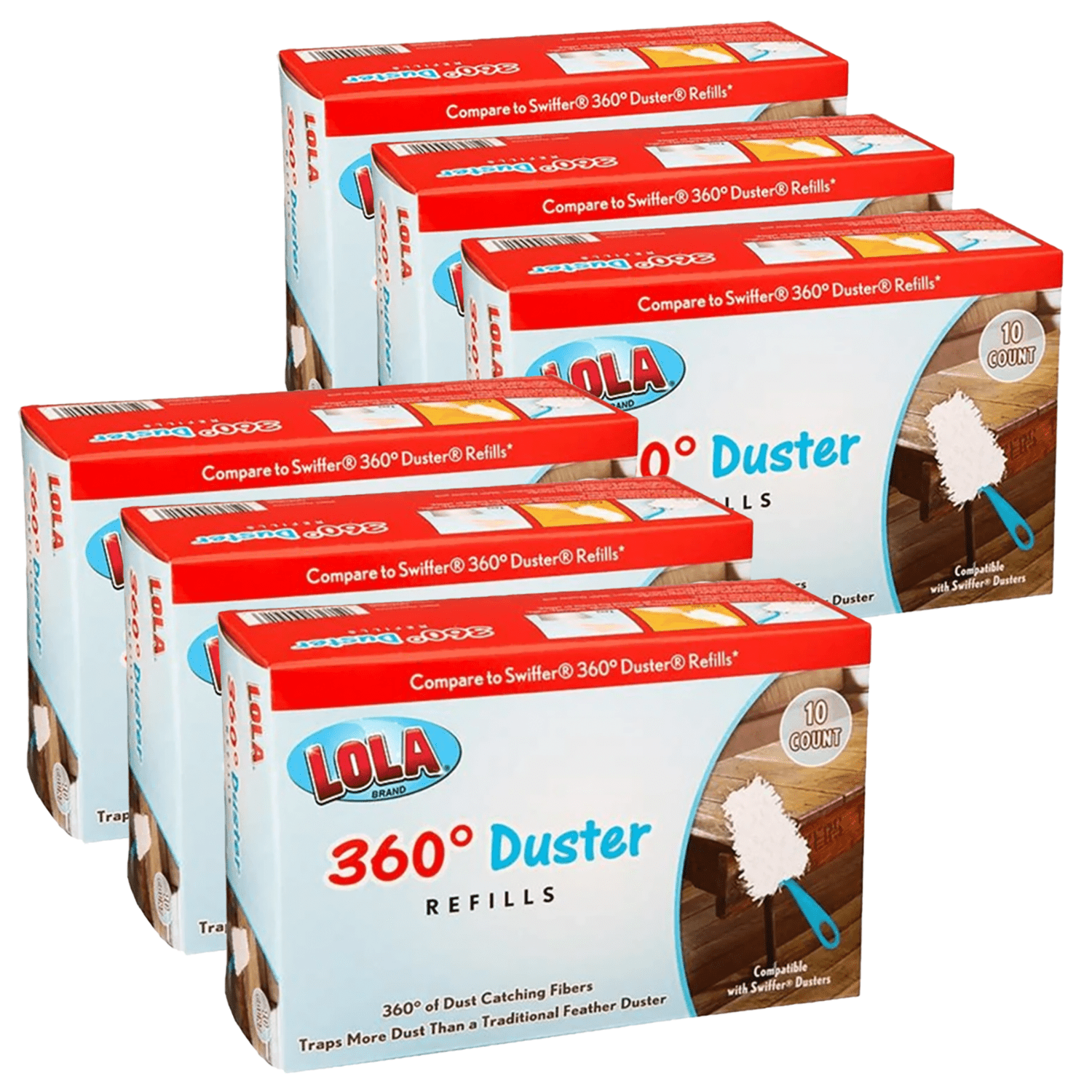 LOLA Swiffer 360° Duster Compatible Refills, MultiSurface Dust Cleaner