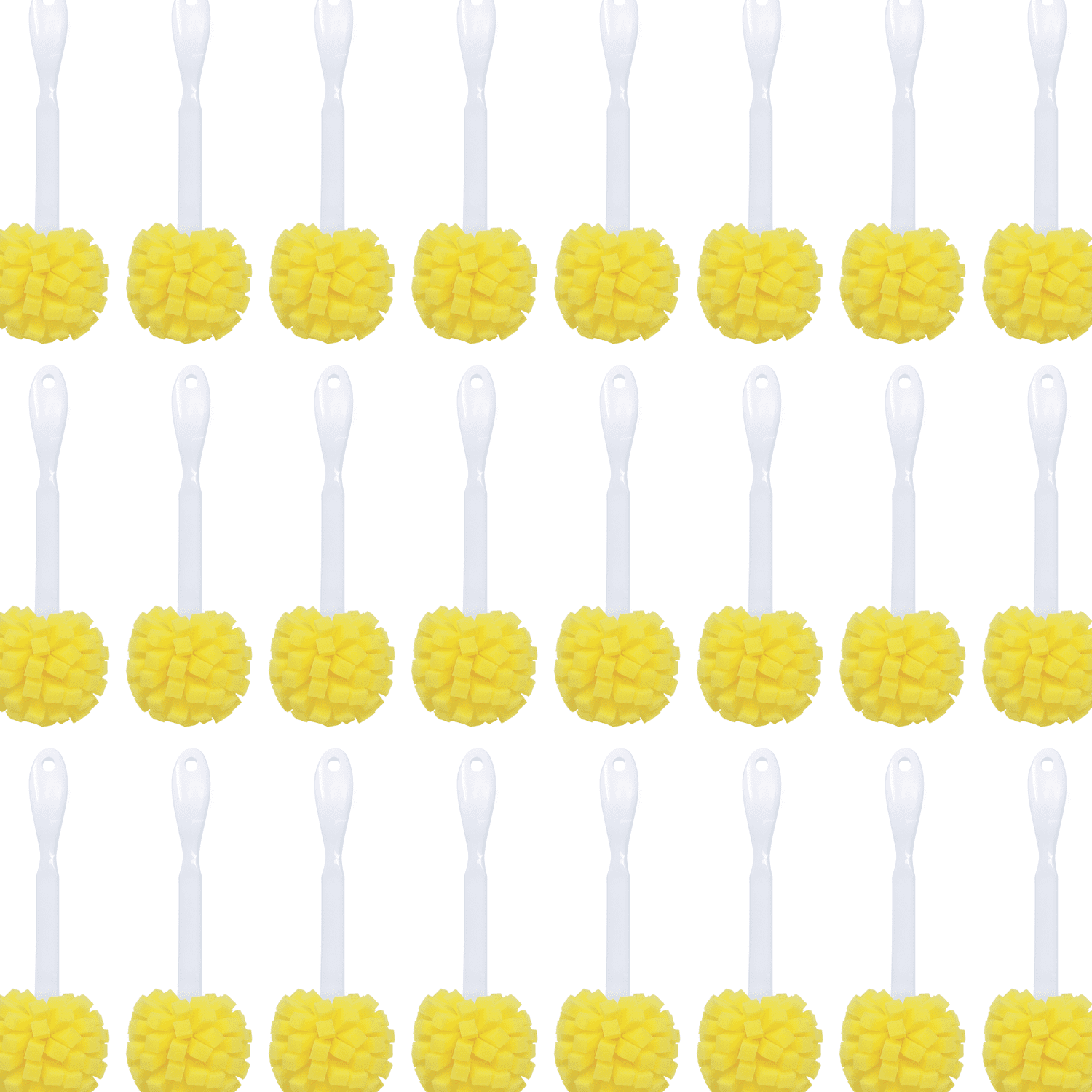 Lola Products LOLA The Original Flower Shaped Kitchen Foam Sponge Bottle Brush, 144 Pack, No Slip Grip Handle, Dishwasher Safe