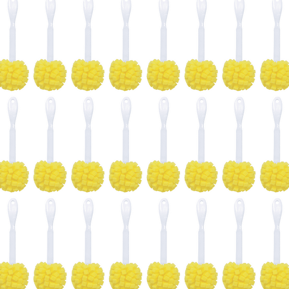 LOLA The Original Flower Shaped Kitchen Foam Sponge Bottle Brush, 144 Pack, No Slip Grip Handle, Dishwasher Safe