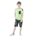 thumbnail image 1 of LOLANTA Boy Summer Clothes Kids Casual 2 Piece Outfit Cotton T-Shirt Camouflage Shorts Set, 1 of 5