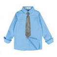 thumbnail image 1 of LOLANTA Boys Dress Shirts Button Down Shirt Long Sleeve Boys Kids Shirts and Tie Sets Solid Color Uniforms, 1 of 6