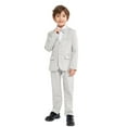 thumbnail image 1 of LOLANTA Boys Suit Wedding Ring Bearer Outfit Kids Suit Set, Plaid, Striped Blazer Suit Pants Bow Tie, 1 of 6