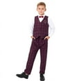 thumbnail image 1 of LOLANTA Boys Vest Pants Set Plaid Dress Suit with Shirt Kids Tuxedo Formal Wedding Ring Bearer Outfit, 1 of 6