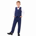 thumbnail image 1 of LOLANTA Boys Vest Pants Set Plaid Dress Suit with Shirt Kids Tuxedo Formal Wedding Ring Bearer Outfit, 1 of 6