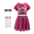 thumbnail image 1 of LOLANTA Girls Sequins Dance Outfits Sparkly Jazz Latin Hip Hop Clothes Crop Top with Skirt 5-12 Years, 1 of 6