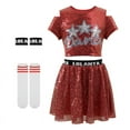 thumbnail image 1 of LOLANTA Girls Sequins Dance Outfits Sparkly Jazz Latin Hip Hop Clothes Crop Top with Skirt 5-12 Years, 1 of 6
