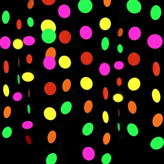 LOLIPPYY 1-Pack Assorted Fluorescent Color Paper Banner for Birthday Party Decoration Indoor and Outdoor Use