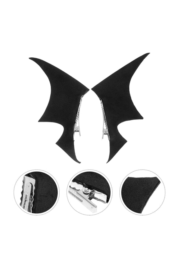 1 Pair Bat Headdress Hair Clips Metal Charm Hair Accessories for Parties