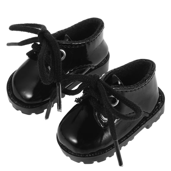 LOLIPPYY 1 Pair Black Miniature Shoe Miniature Companion Accessories For BJD Dolls