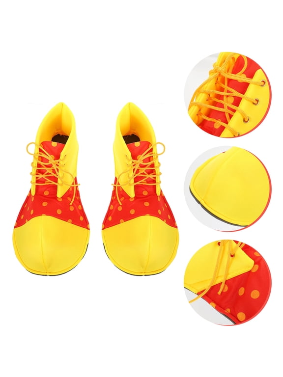 1 Pair Red Sponge Clown Shoes, Wide Toe Costume Footwear for Teens, Circus Stage Performance Prop, Cosplay Party