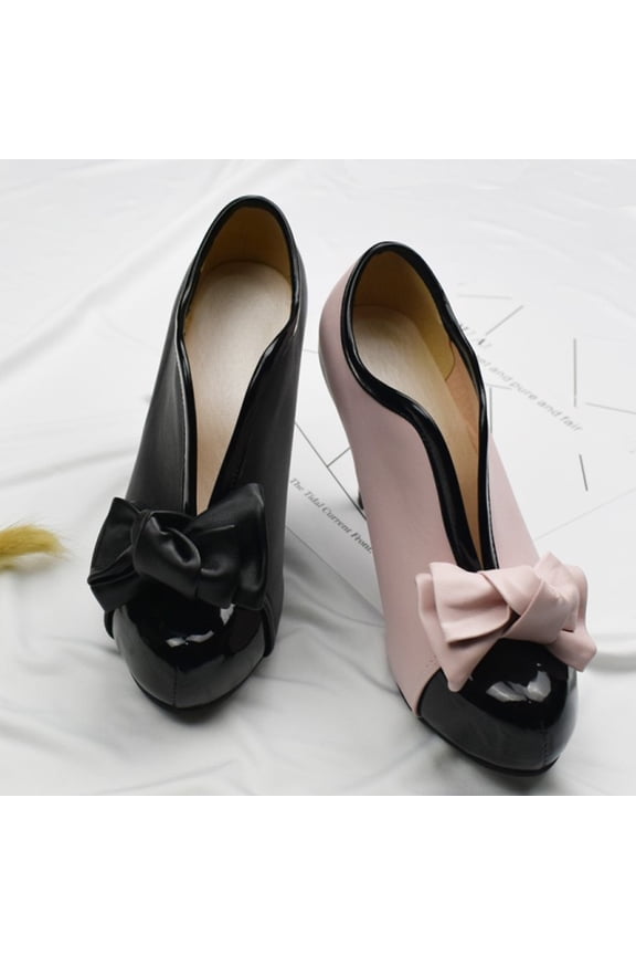 1 Pair Dressy Shoes for Women Wedding Pink PU Comfy High Heels for Casual Wear