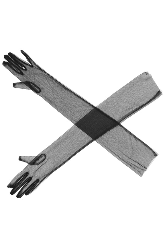 1 Pair Formal Gloves Transparent Mesh Veil for Weddings and Proms