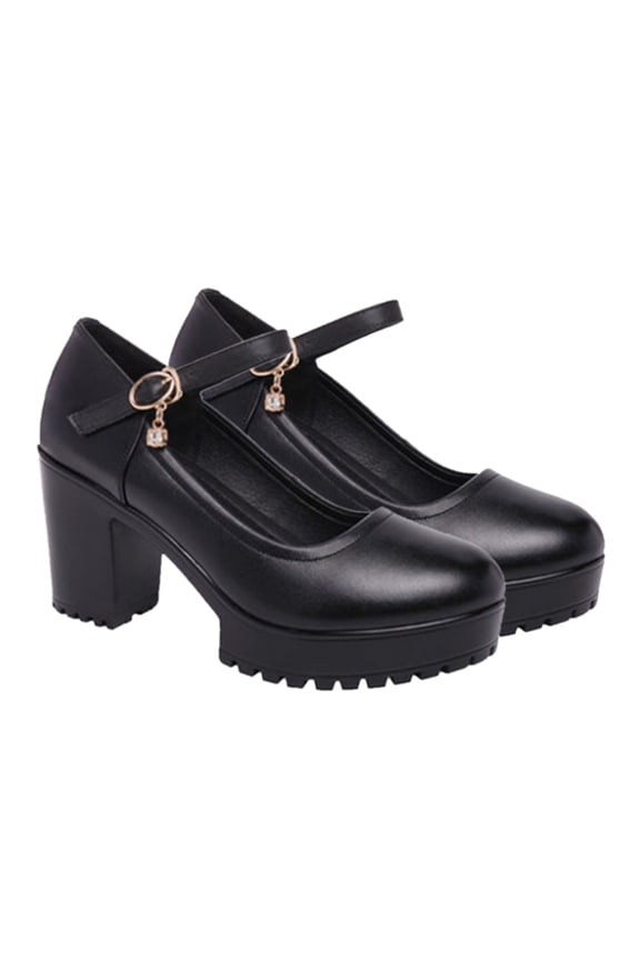 Women's 1 Pair Black Platform High Heels, Rubber Anti-Skid Sole, Stylish Date Night Shoes