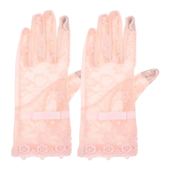 LOLIPPYY 1 Pair Lace Gloves Bridal Wedding Gloves Short Tea Party Gloves Prom Party Women Gloves