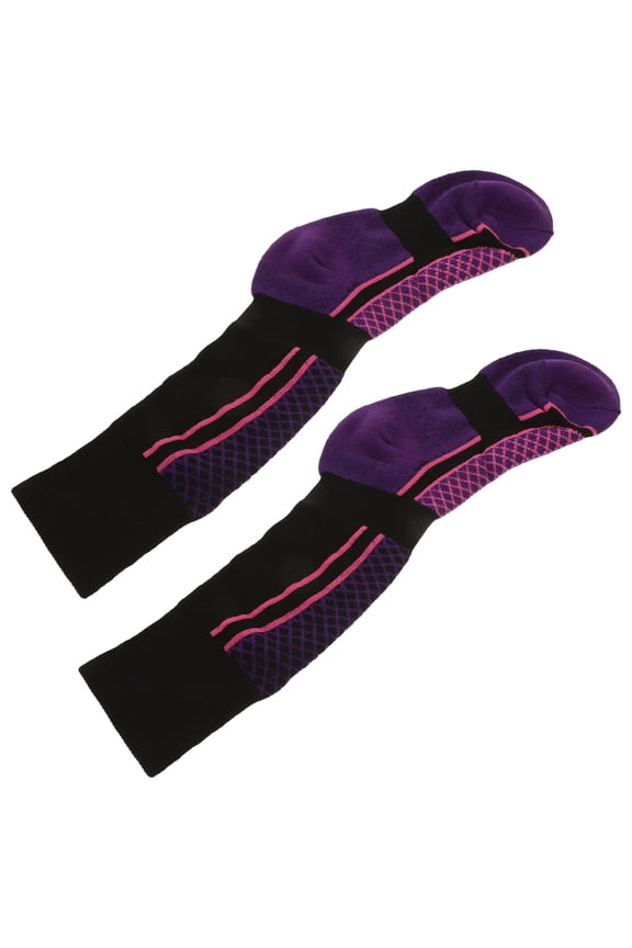 1 Pair Of Sports Stockings Purple Pile Loop For Horse Riding