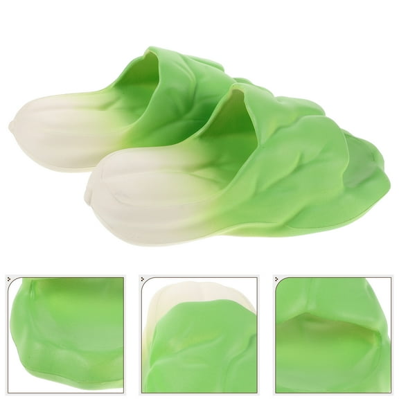 LOLIPPYY 1 Pair Playful Design EVA Slippers For Families Vegetable Shape Anti-Slip Lightweight Home Bathroom Use