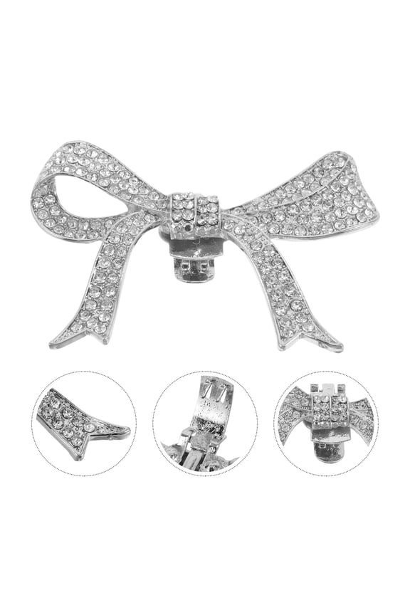 1 Pair Sparkling Rhinestone Bow Shoe Clips, Removable Decorative Accessories for Wedding, Party, and Formal Shoes