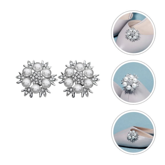 LOLIPPYY 1 Pair Rhinestones for Shoes Shoe Decorations Women Elegant Style