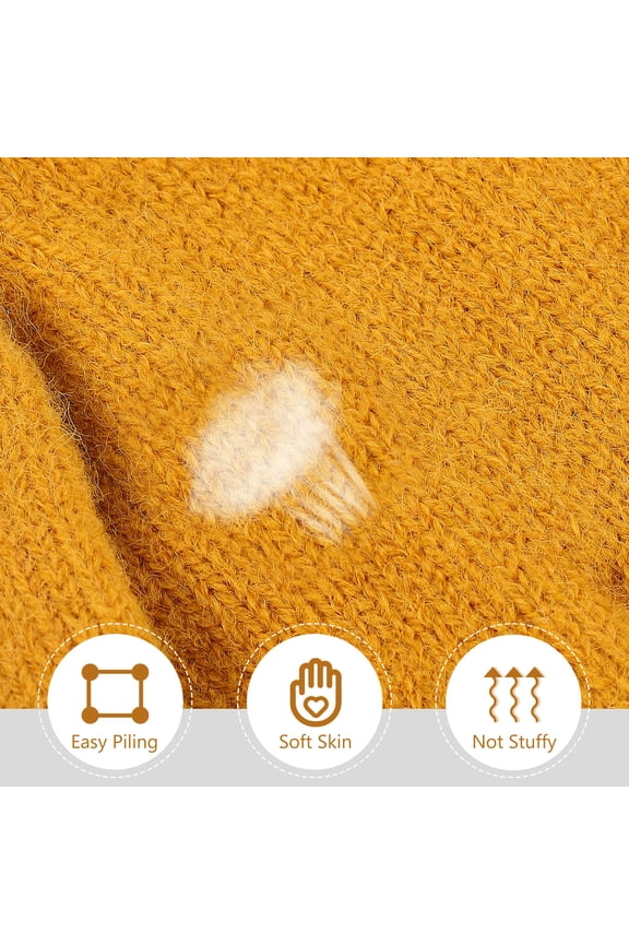 1 Pair Yellow Knit Touchscreen Gloves, Soft and Comfortable, Ideal for Outdoor Activities, Tea Parties, and Everyday Use