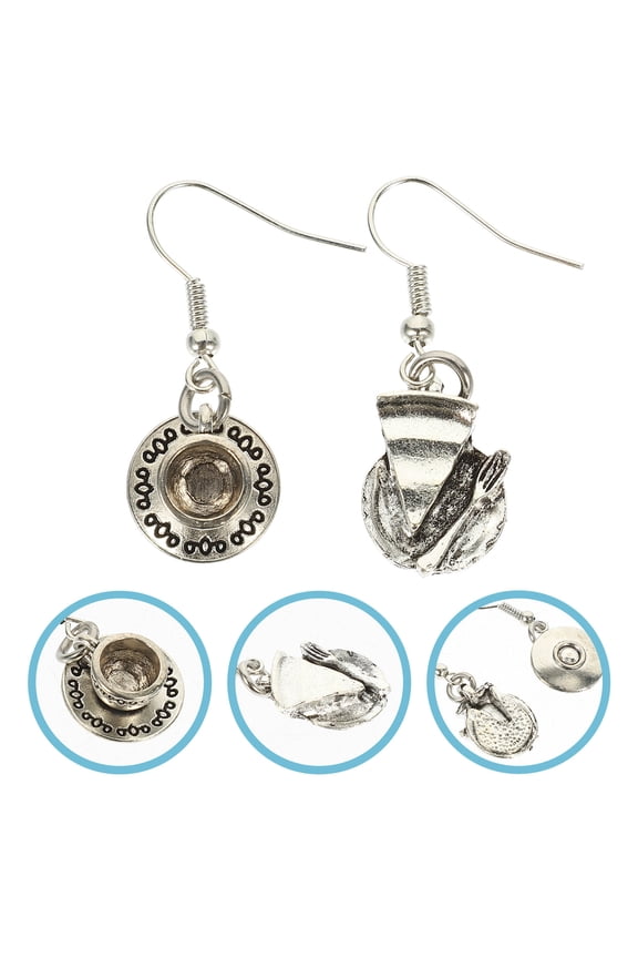 1 Pair Vintage Cake Earring Alloy Decorative Ear Pendants for Party