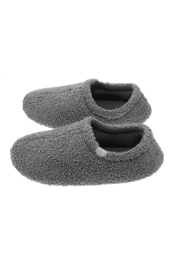 1 Pair Warm Fuzzy Loafers Made Of Faux And Memory Foam For Indoor Wear Grey