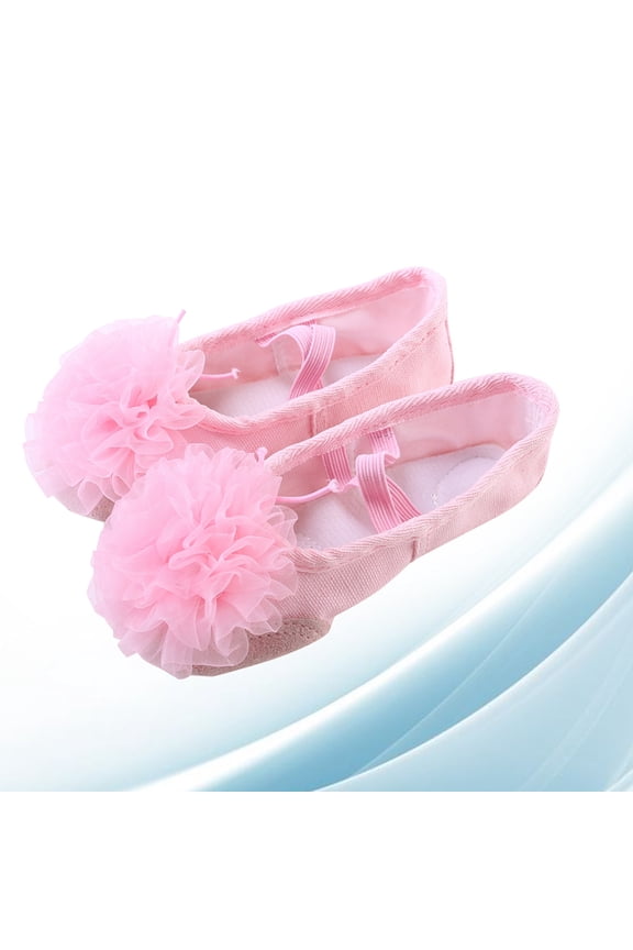 Kids Dance Shoes 1 Pair Ballet Style with Fabric Upper and Anti- Sole for Girls