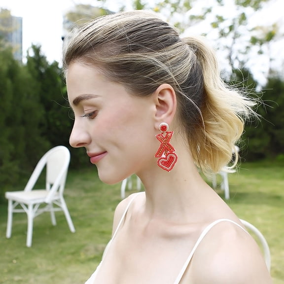 LOLIPPYY 1 Pair of Heart Earrings Hypoallergenic Earring Backs Retro Dangle Jewelry for Women Prom